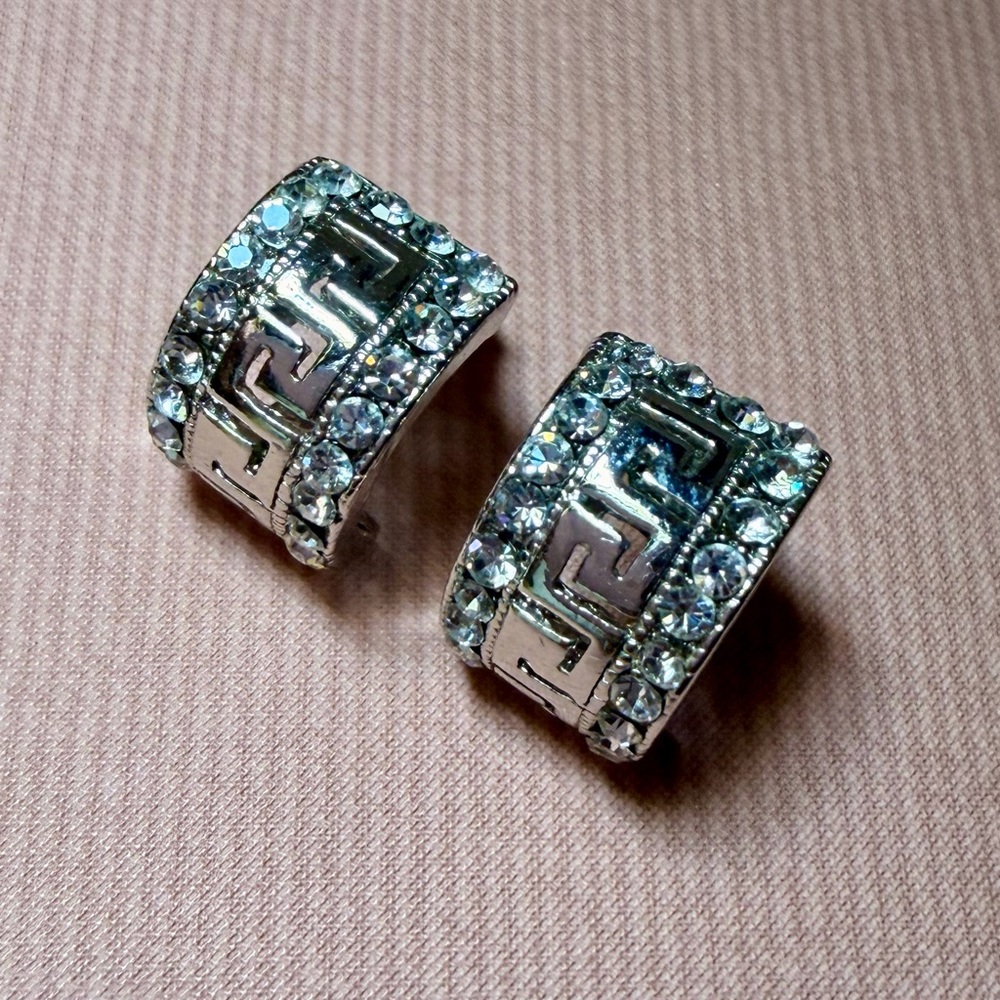 Vintage Retro Silver Earrings
